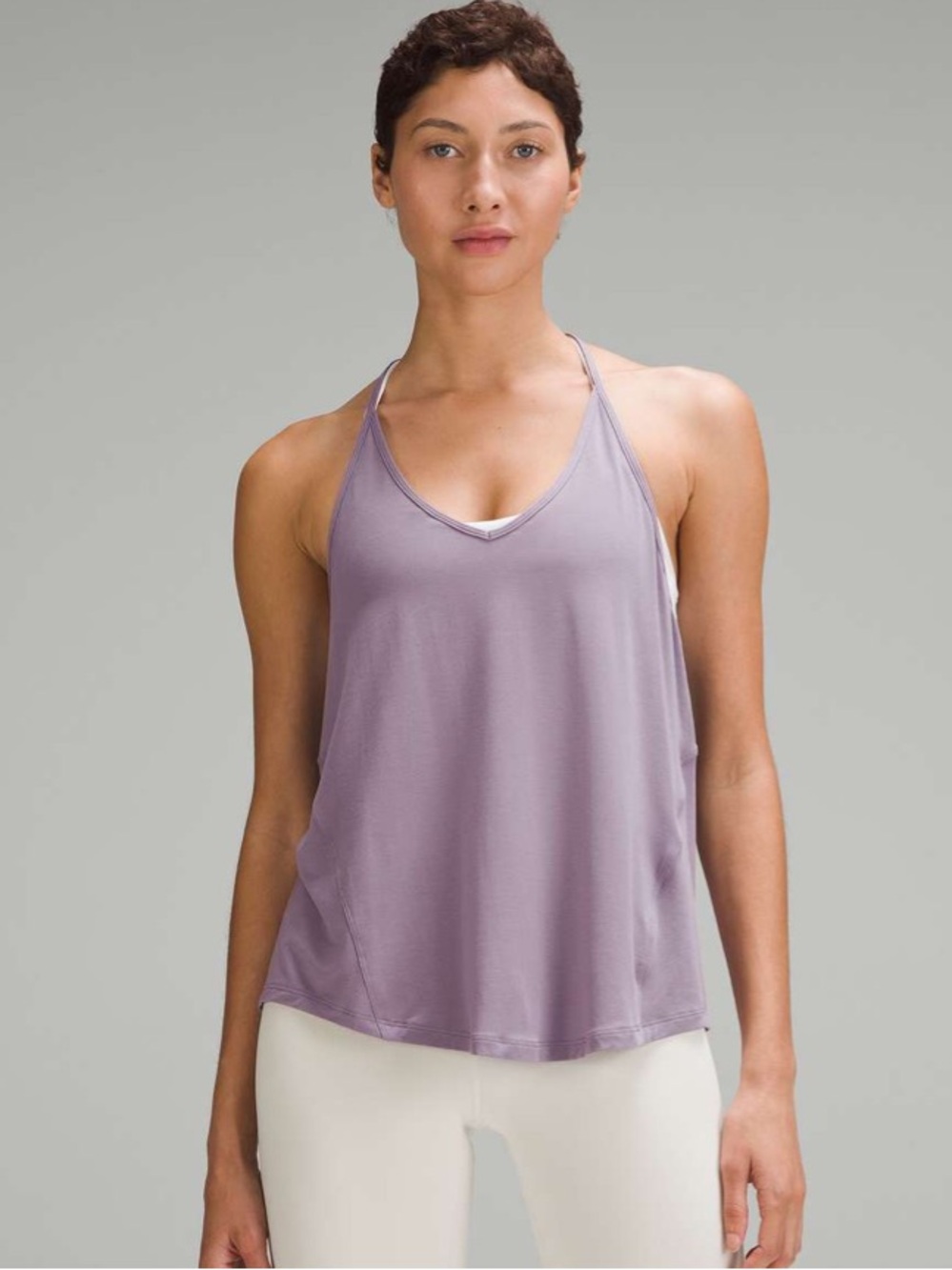 Lululemon modal silk yoga Tank & align Short Set purple ash - Picture 2 of 12